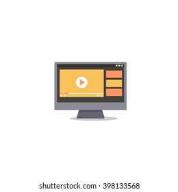 Online video and video marketing flat illustration. Flat design concepts for web banners, web sites, printed materials