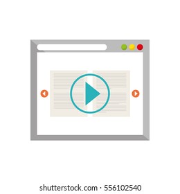 Online video media icon vector illustration graphic design