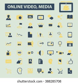 online video, media icons
