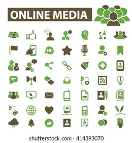 online video, media icons
