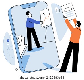 Online video meeting. Vector illustration. Online meetings transform way we connect and collaborate Video technology enhances communication in virtual meetings The network international connections