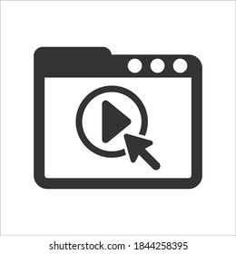 Icono de reproducción de vídeo en línea, gráficos vectoriales