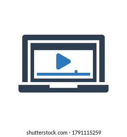 online video player icon vector symbol