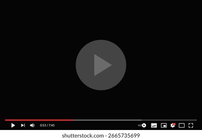 Video Interfaz de jugador en línea: Botón de juego, barra de progreso y controles