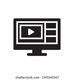 Online video player vector illustration. Online video app creative concept icon 