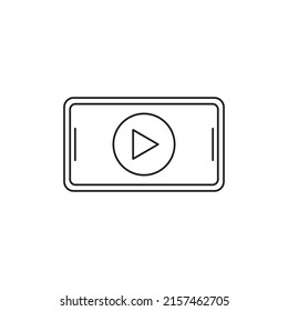 Online video streaming on mobile icon in line style icon, style isolated on white background