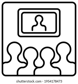 Online video team conference vector icon isolated on a white background.