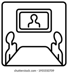 Online video team conference vector icon isolated on a white background.