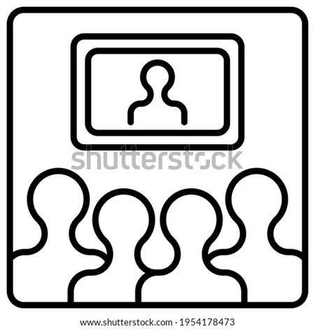 Online video team conference vector icon isolated on a white background.