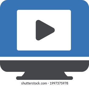 online video vector glyph colour icon