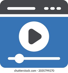 icono de color de glifo vector de vídeo en línea