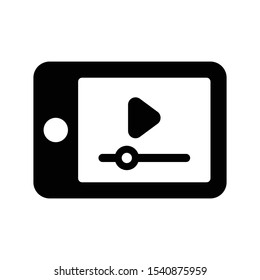 online video vector glyph flat icon