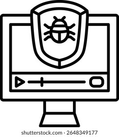 Online video vector icon. Can be used for printing, mobile and web applications.