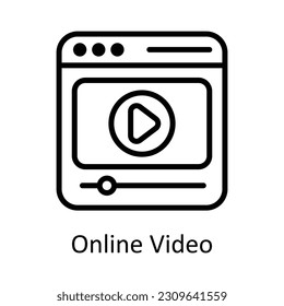 Online Video Vector  outline Icon Design illustration. Seo and web Symbol on White background EPS 10 File