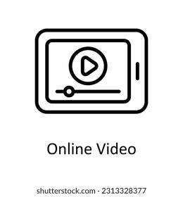 Online Video Vector    outline  Icon Design illustration. Digital Marketing  Symbol on White background EPS 10 File