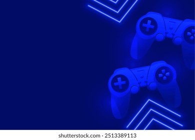 online videogame controller background with text space vector