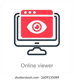 Online Viewer and browser icon concept