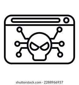 Online virus icon outline vector. Error malware. Fraud alert