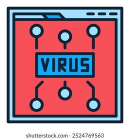 Online Virus Vektorkonzept farbiges Symbol oder Design-Element