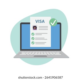 Online visa approved. Visa approval on device or national electronic foreign travel