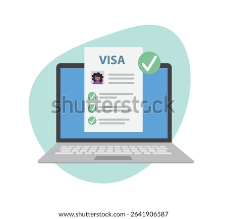Online visa approved. Visa approval on device or national electronic foreign travel