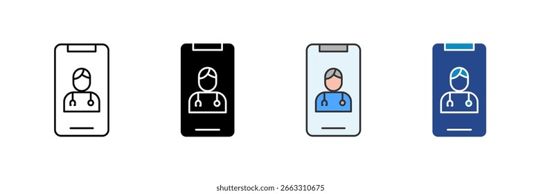 Online Visit Icon Set Multiple Style Collection