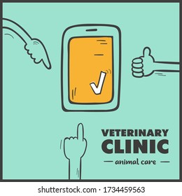 Visita en línea a la clínica veterinaria, Vector