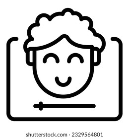 Online vlogger icon outline vector. Screen distance. Call button