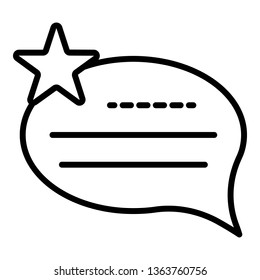 Online vote chat icon. Outline online vote chat vector icon for web design isolated on white background