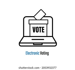 Online vote concept. Electronic referendum and election. Voting Online, e-voting, election internet system. Flat design. Vector illustration
