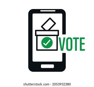 Online vote concept. Electronic referendum and election. Voting Online, e-voting, election internet system. Flat design. Vector illustration
