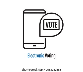 Online vote concept. Electronic referendum and election. Voting Online, e-voting, election internet system. Flat design. Vector illustration
