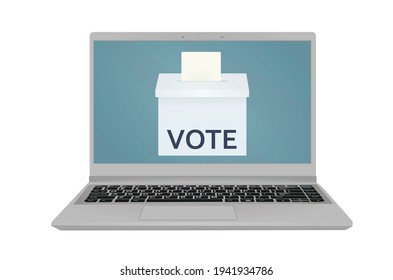 Konzept der Online-Abstimmung. Vektorgrafik