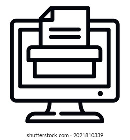 Online vote icon. Outline Online vote vector icon for web design isolated on white background