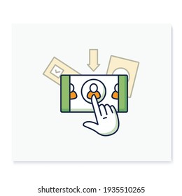 Online Voting Color Icon. Voting System, Website Or Mobile App. Remote Vote. Choice, Election Concept. Democracy. Parliamentary Or Presidential Elections. Isolated Vector Illustration