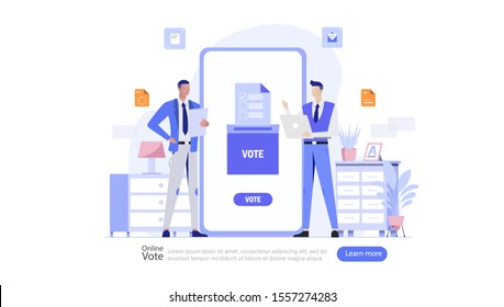 Online Voting and Election Vector Illustration Concept , Suitable for web landing page, ui, mobile app, editorial design, flyer, banner, and other related occasion