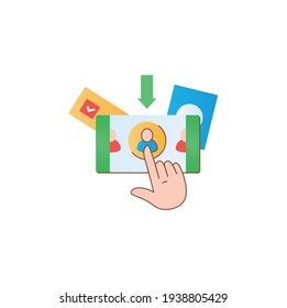 Online Voting Flat Icon. Voting System, Website Or Mobile App. Remote Vote. Choice, Election Concept. Democracy. Parliamentary Or Presidential Elections. 3d Vector Illustration