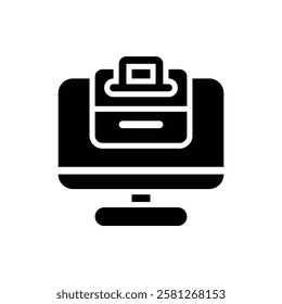 Online Voting Glyph Icon. Online Voting Icon