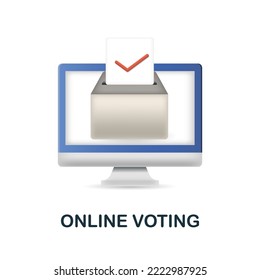 Online Voting icon. 3d illustration from smart city collection. Creative Online Voting 3d icon for web design, templates, infographics and more