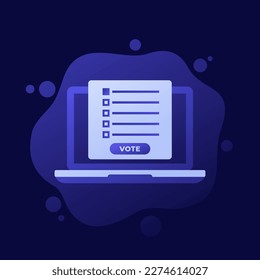 Online voting icon, vector design
