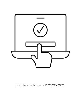Online Voting icon with white background vector stock illustration