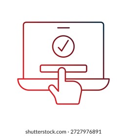 Online Voting icon with white background vector stock illustration