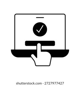 Ícone de votação online com fundo branco vetor stock ilustração