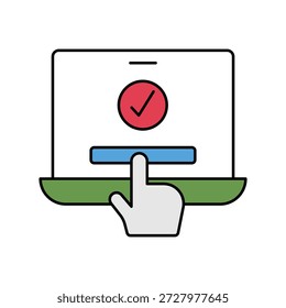 Online Voting icon with white background vector stock illustration