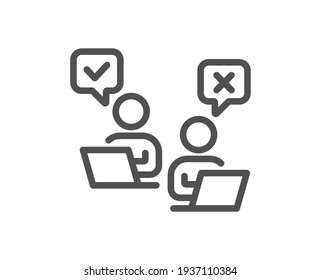Online Voting line icon. Internet vote sign. Vector