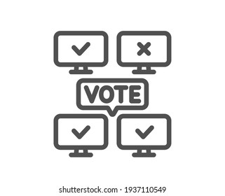Symbol für die Online-Abstimmungszeile. Internet-Wahlzeichen. Vektorgrafik