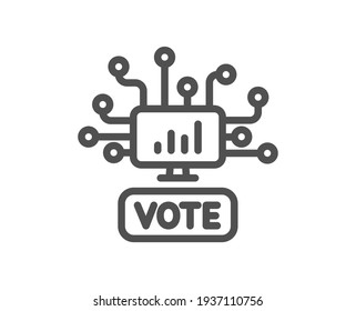 Online Voting line icon. Internet vote sign. Vector