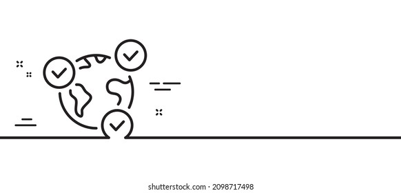 Online voting line icon. Internet vote sign. Web election symbol. Minimal line illustration background. Online voting line icon pattern banner. White web template concept. Vector