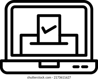 Online Voting Line Icon Vector Design