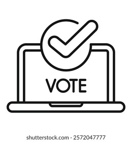 Online voting system showing validated vote on laptop screen